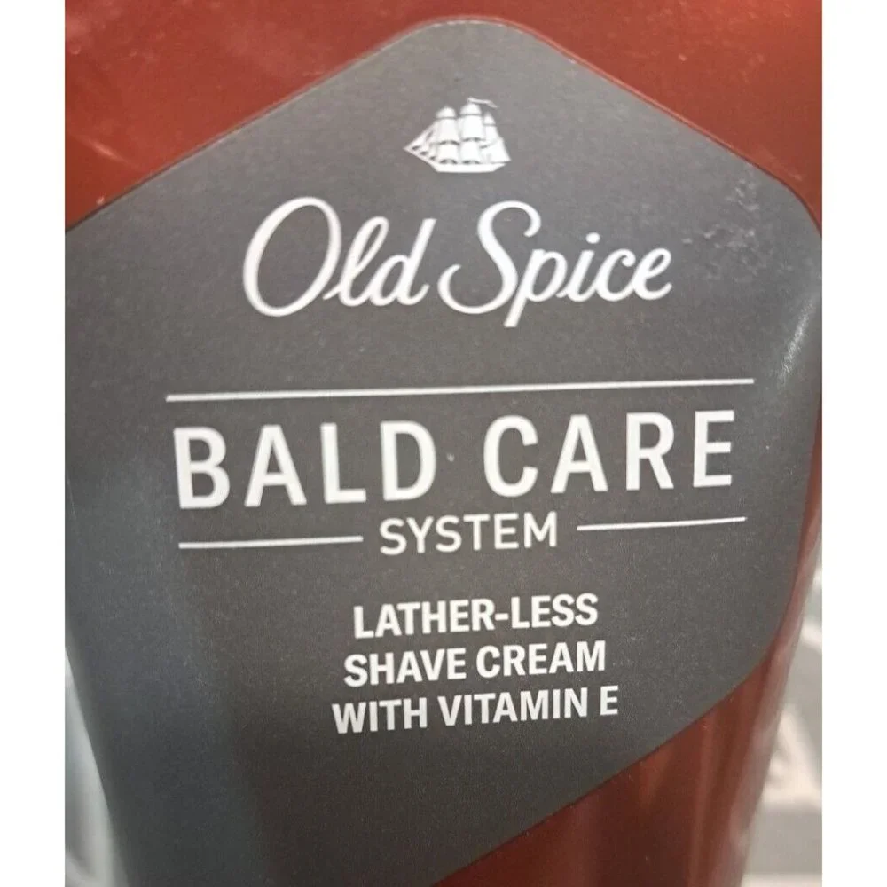 Old Spice Men's Bald Care System Lather-less Shave Cream with Vitamin E, 10.9 fl